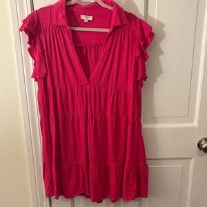 Women's Ruffled Pink Umgee Dress